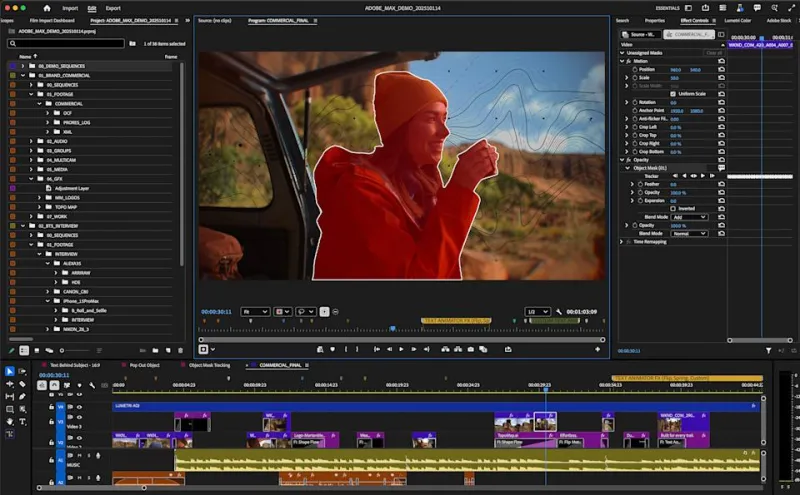 Adobe Premiere automated masking