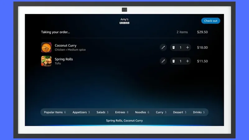 Amazon Alexa+ заказывает еду через голосовые команды