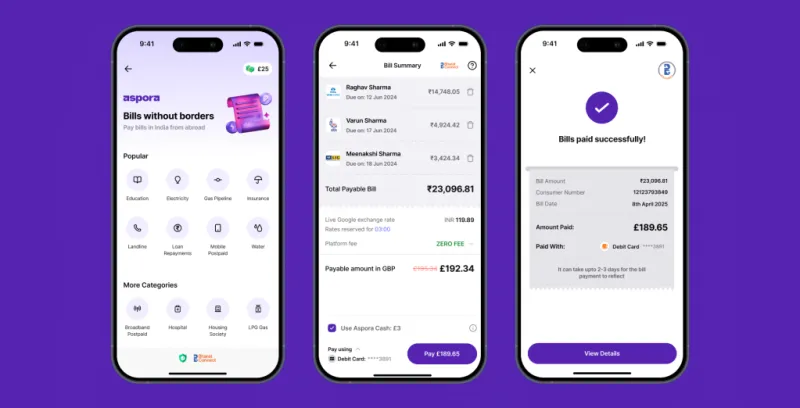 Aspora: Оплата счетов в Индии для диаспоры