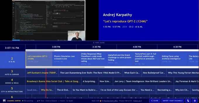 Channel Surfer: YouTube в стиле "старого ТВ"