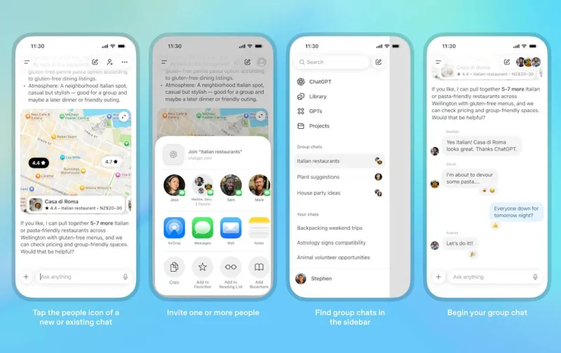 ChatGPT: Групповые чаты для совместной работы и планирования