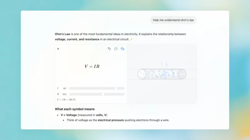 ChatGPT explains Ohm's law.