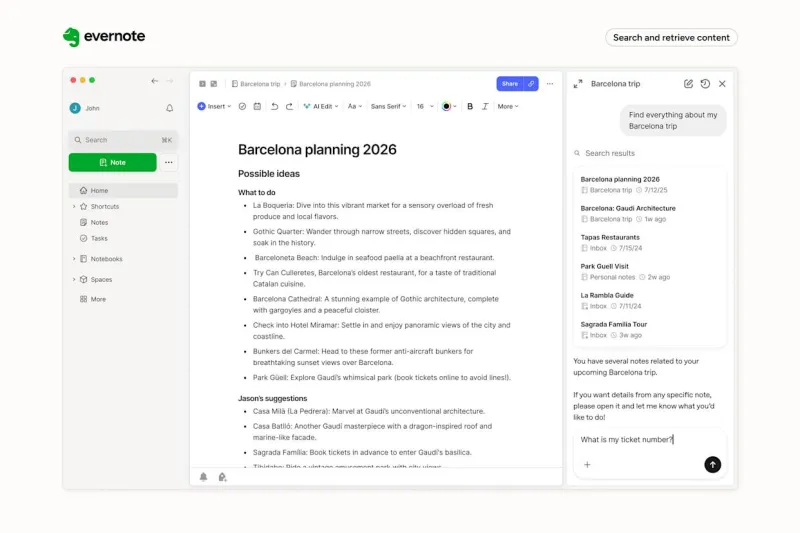 Evernote v11: ИИ-ассистент и семантический поиск для заметок