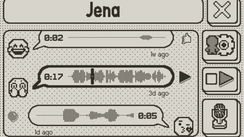 A screenshot of a chat in the helloyellow app on a Playdate
