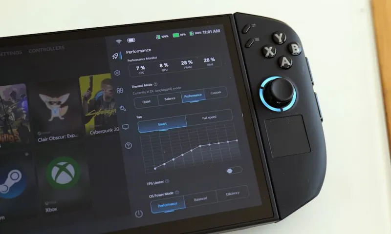 Контроллер Legion Go 2 в режиме FPS.