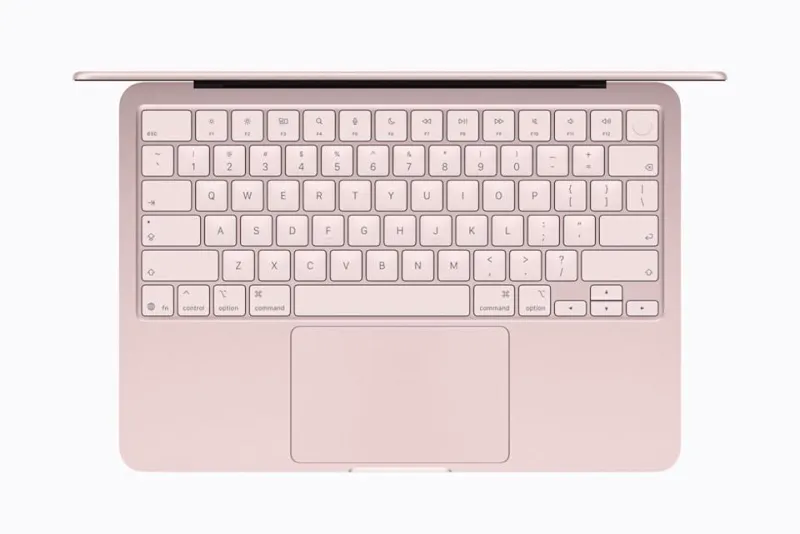 MacBook Neo keyboard from above