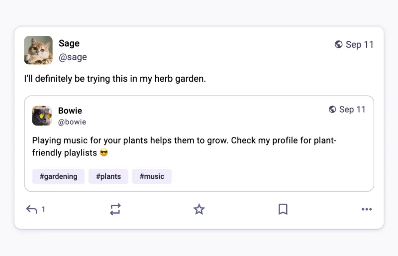 Скриншот цитируемого поста в Мастодонте