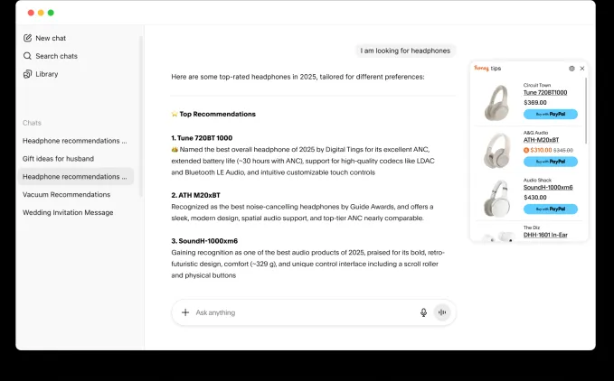 PayPal Honey: AI-чатботы для покупок и рекомендаций товаров