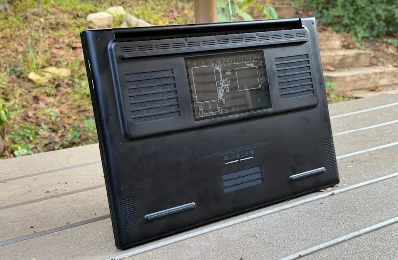 A transparent window along the bottom of the Razer Blade 18