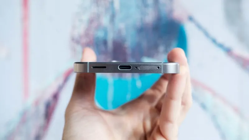 The S25 FE's SIM slot is now located on the bottom of the phone. 