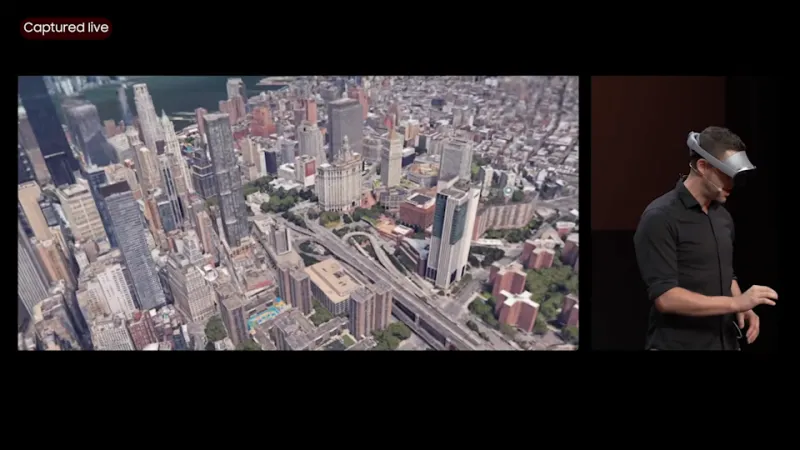 Функция Immersive View в Google Maps позволяет пользователям Galaxy XR масштабировать городские пейзажи.