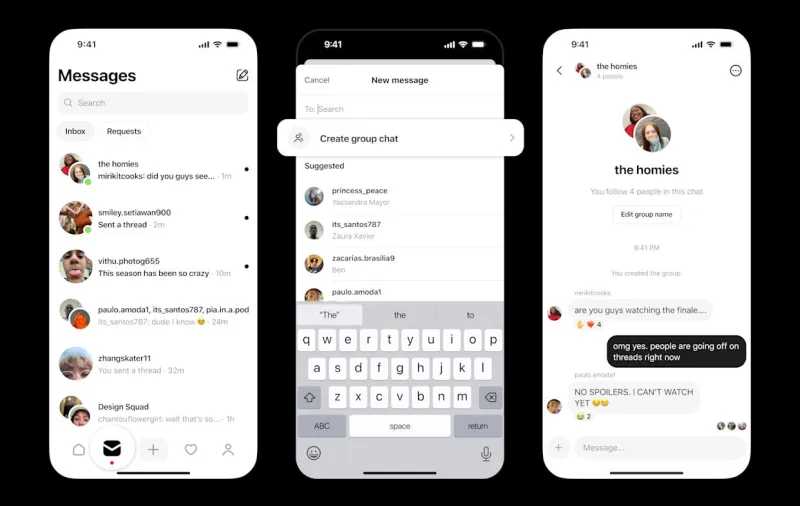 Threads: групповые чаты и новые функции в Европе