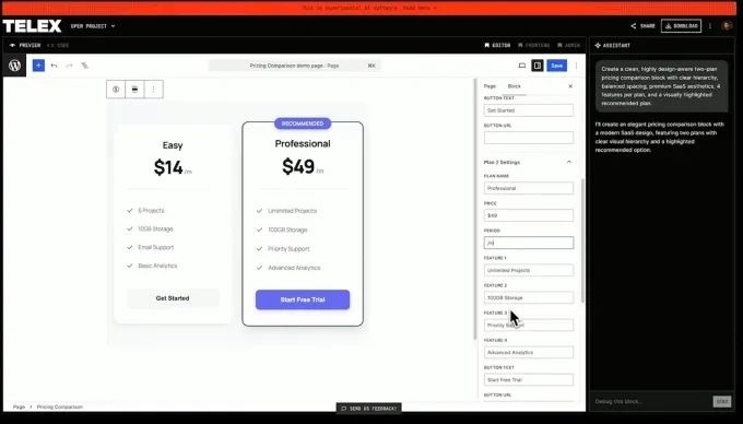 WordPress Telex: ИИ-инструмент для создания сайтов