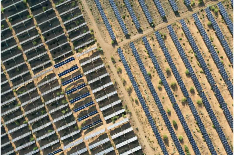The Dalat Banner Photovoltaic Station, also known as the Junma or "Fine Horse" in the Kubuqi desert near Ordos