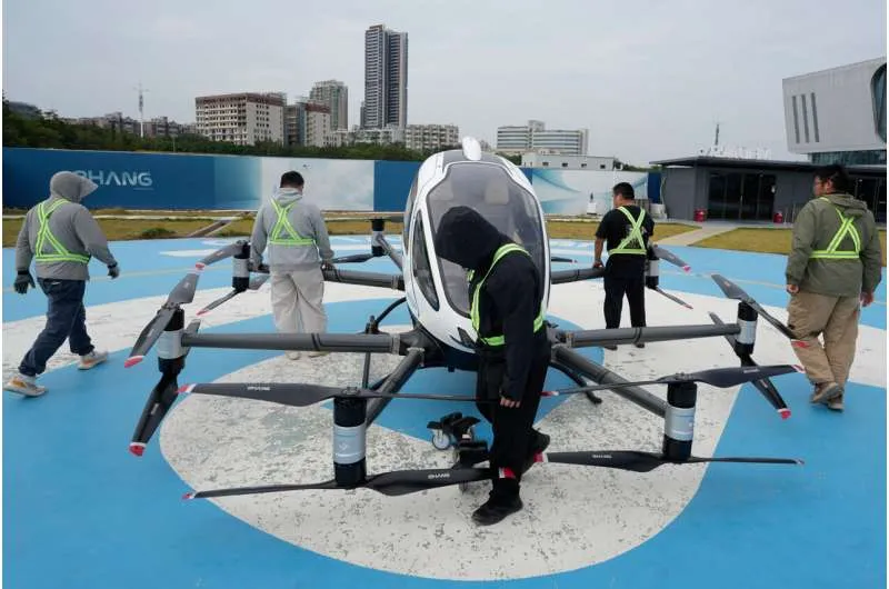 Takeoff of China's flying taxis hits turbulence