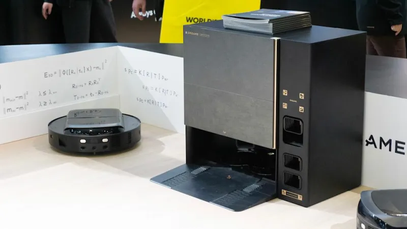 The base station that holds the attachments for the vacuum's arm.