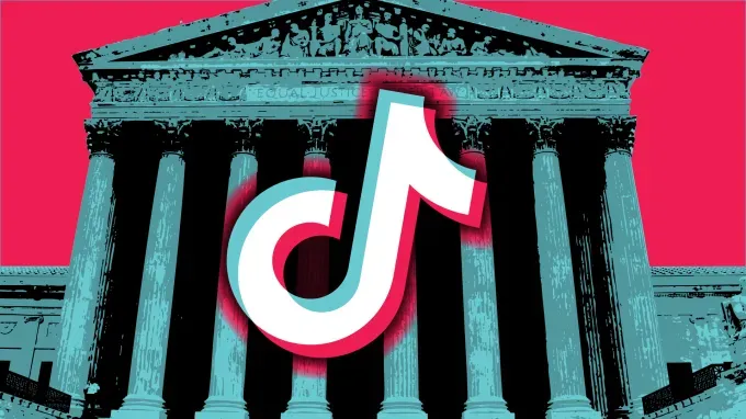 Логотип TikTok на здании Верховного суда