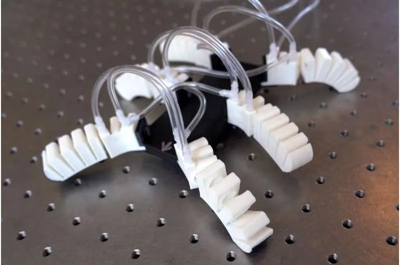 Fidget-controlled robots show the power of metastability