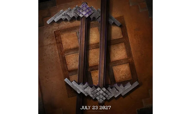 Teaser poster for A Minecraft Movie sequel, coming in 2027.