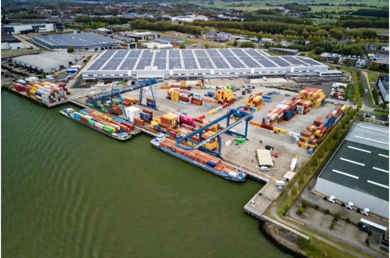 The port of Rotterdam sprawls over many kilometres